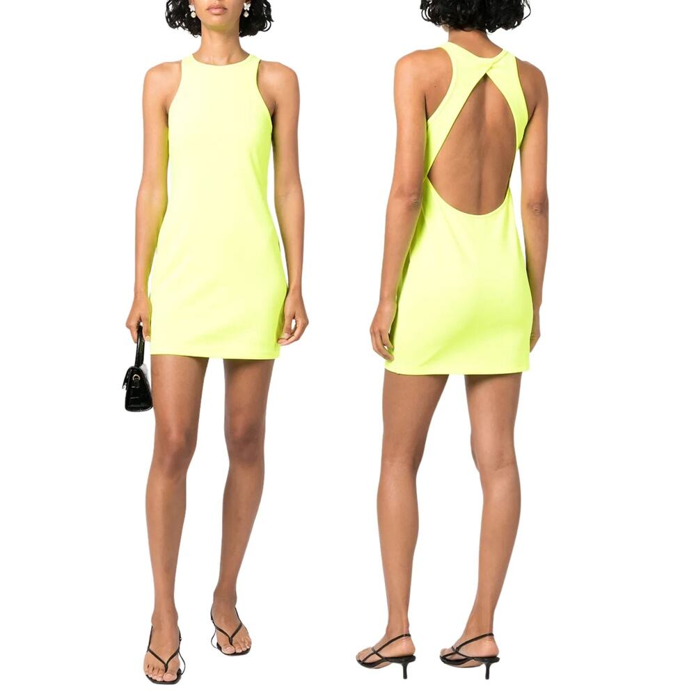 NWT LHD HOCKNEY DRESS NEON YELLOW US0